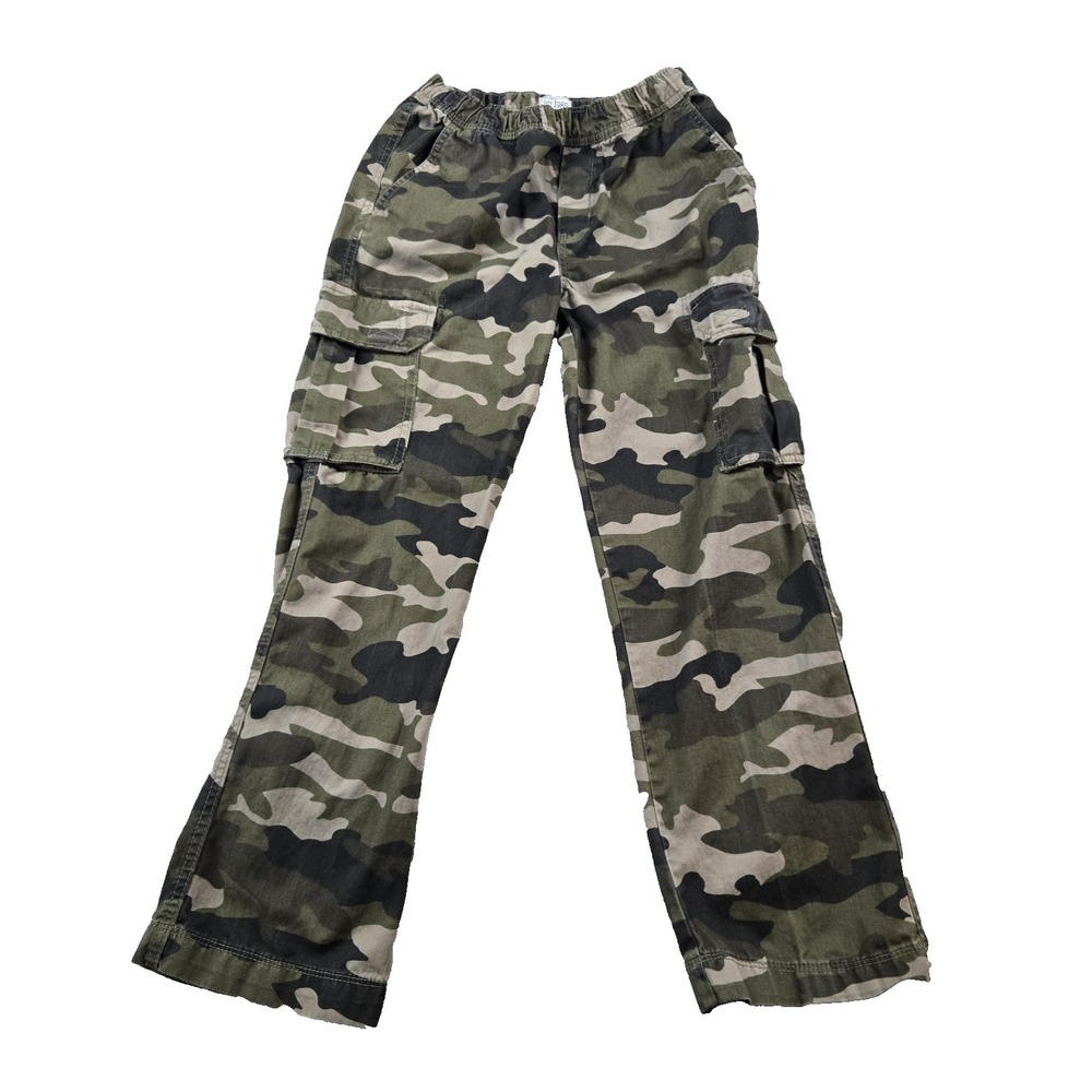Place Boy's Camo Cargo Pants‎ Adjustable Waist 100% Cotton Thigh Pockets 12